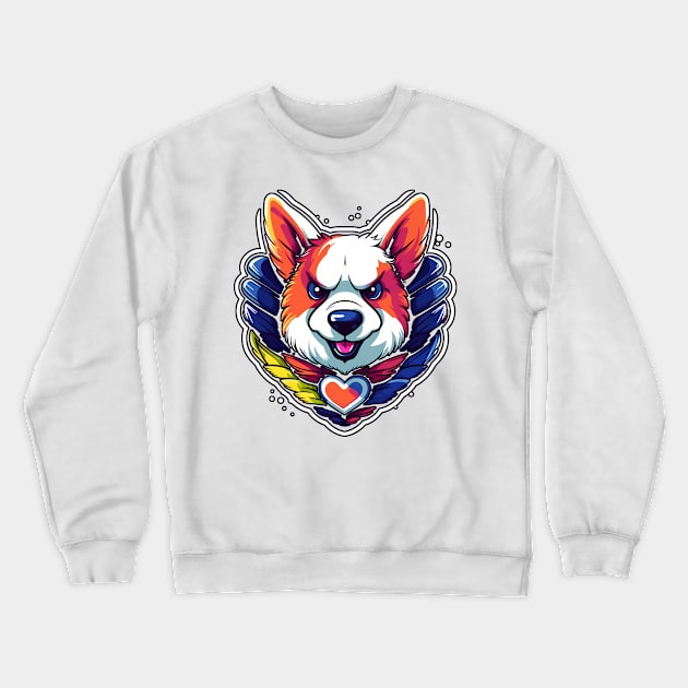 Rainbow Paws: Colorful Dog Crewneck Sweatshirt by Czajnikolandia